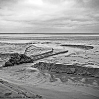 Buy canvas prints of Black and white view of Porthminster Beach, St. ives, Cornwall. by Peter Bolton