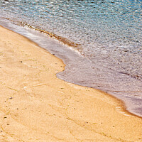 Buy canvas prints of Tideline at a Cornish beach. Near St. Ives. by Peter Bolton