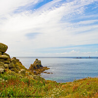 Buy canvas prints of Longships Lighthouse at Lands End, Cornwall, UK. by Peter Bolton