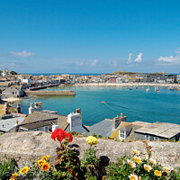 Buy canvas prints of View over the harbour at St. Ives, Cornwall, UK by Peter Bolton