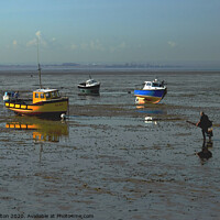 Buy canvas prints of Waiting for the tide at Thorpe Bay, Essex, UK by Peter Bolton