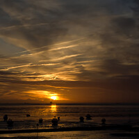 Buy canvas prints of A fine sunset in portrait format at Westcliff on Sea, Essex, UK. by Peter Bolton