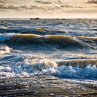 Buy canvas prints of  Evening Waves at Southend Pier, Essex, UK by Peter Bolton