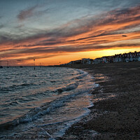 Buy canvas prints of Sunset at  Southend on Sea, Essex, UK. by Peter Bolton