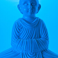 Buy canvas prints of Abstract blue Buddha  by Peter Bolton
