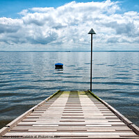 Buy canvas prints of Seascape with jetty at Thorpe Bay, Essex, UK. by Peter Bolton