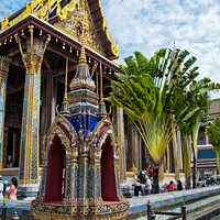 Buy canvas prints of One of the many shrines at The Grand Palace, Bangkok, Thailand. by Peter Bolton