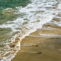 Buy canvas prints of Tideline at Porthgwidden Beach, St. Ives, Cornwall, UK. by Peter Bolton