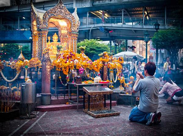 The Erawan Shrine in Bangkok, Thailand. #1 in a series. Picture Board by Peter Bolton