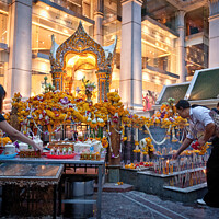 Buy canvas prints of The Erawan Shrine in Bangkok, Thailand. #2 in a series. by Peter Bolton