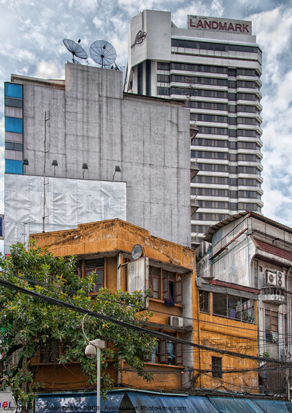 Old and new contrasting architecture. Bangkok, Thailand. Picture Board by Peter Bolton