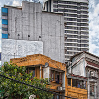 Buy canvas prints of Old and new contrasting architecture. Bangkok, Thailand. by Peter Bolton