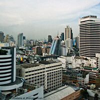 Buy canvas prints of Cityscape of downtown Bangkok, Thailand. by Peter Bolton