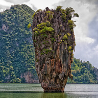 Buy canvas prints of A limestone outcrop at Tapoo Island, Thailand. by Peter Bolton