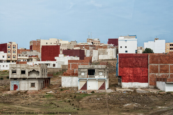 Urban dwellings near Tetoun, Morocco. Picture Board by Peter Bolton