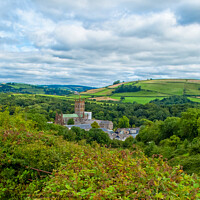 Buy canvas prints of Buckfast Abbey from a nearby hill near Buckfastleigh, Devon,  by Peter Bolton