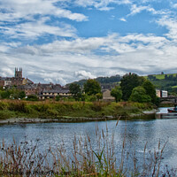 Buy canvas prints of View approaching the town from the River Dart, Totnes, Devon,  by Peter Bolton