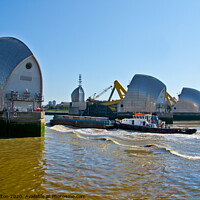 Buy canvas prints of The Thames Barrier, London, UK. by Peter Bolton