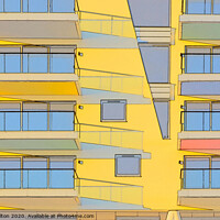Buy canvas prints of Abstract image formed by apartment architecture at Westcliff on Sea, Essex, UK. by Peter Bolton