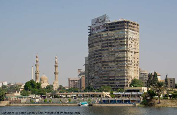 Ancient and modern cityscape, River Nile, Cairo, Egypt. Picture Board by Peter Bolton