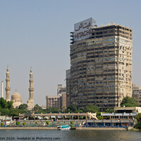 Buy canvas prints of Ancient and modern cityscape, River Nile, Cairo, Egypt. by Peter Bolton