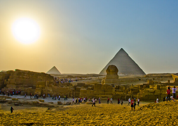 The pyramid site at Giza, Egypt. Picture Board by Peter Bolton