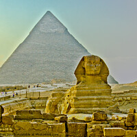 Buy canvas prints of The Sphinx at the pyramid site at Giza, Egypt. by Peter Bolton