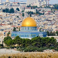 Buy canvas prints of The Dome of the Rock shrine in Jerusalem, Israel.  by Peter Bolton
