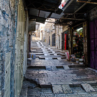 Buy canvas prints of An alley in the Old City, Jerusalem, Israel. by Peter Bolton