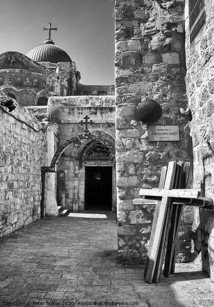 Entrance to St. Anthony Coptic Monastery (AD 325), Old City, Jerusalem, Israel. Picture Board by Peter Bolton