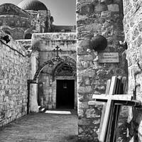Buy canvas prints of Entrance to St. Anthony Coptic Monastery (AD 325), Old City, Jerusalem, Israel. by Peter Bolton