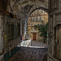 Buy canvas prints of Secluded entry in the Old City, Jerusalem, Israel. by Peter Bolton