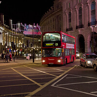 Buy canvas prints of Night view at Christmas at Piccadilly Circus, Lond by Peter Bolton