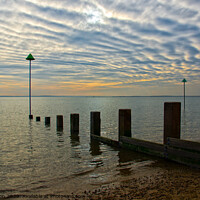 Buy canvas prints of Unusual cloud formations over the Thames Estuary at Westcliff, Essex. by Peter Bolton