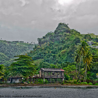Buy canvas prints of Abandoned huts on the coast, Near Kingstown, St. Vincent. by Peter Bolton