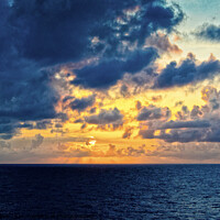 Buy canvas prints of Sunset after a stormy day, St. Vincent, Caribbean by Peter Bolton