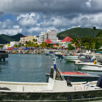 Buy canvas prints of Harbour at Philipsburg, St. Maarten, Caribbean. by Peter Bolton