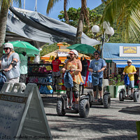 Buy canvas prints of Tourist convoy on Skegway's in Philipsburg, St.Maarten, Caribbean. by Peter Bolton