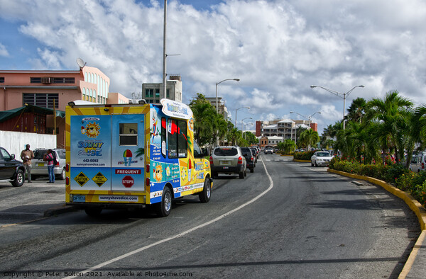 Local ice cream van on Waterfront Drive, Road Town, Tortola, BVI. Picture Board by Peter Bolton