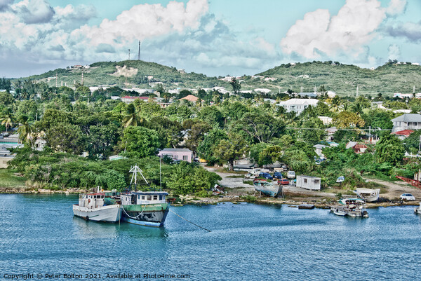 Leaving Antigua. Caribbean.  Picture Board by Peter Bolton