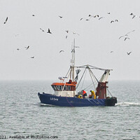 Buy canvas prints of Fishing boat 'Lilley G' leaving Southend on Sea,  in the Thames Estuary by Peter Bolton