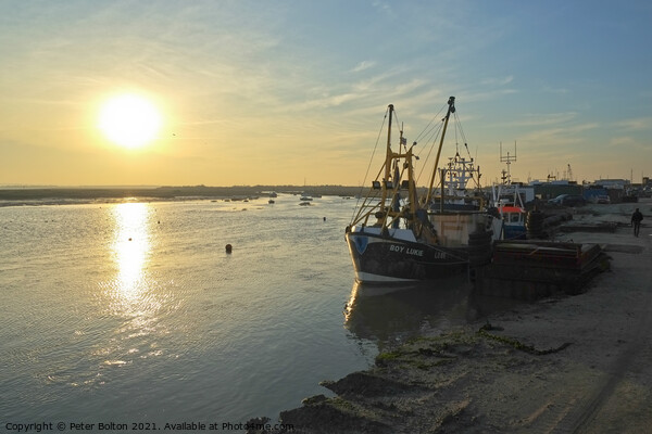 A Serene Evening at Old Leigh Fishing Village Picture Board by Peter Bolton