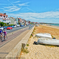 Buy canvas prints of Seafront and beach at Thorpe Bay, Essex, UK. by Peter Bolton