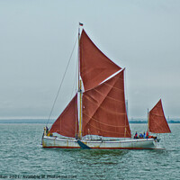 Buy canvas prints of SB Reminder Thames sailing barge off Southend on Sea, Thames Estuary. by Peter Bolton