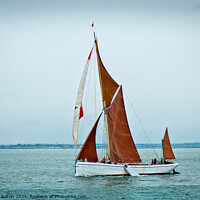 Buy canvas prints of SB Niagara Thames Sailing Barge off Southend on Sea, Thames Estuary by Peter Bolton