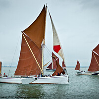 Buy canvas prints of Thames sailing barges racing off Southend on Sea, Thames Estuary, Essex. by Peter Bolton