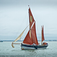 Buy canvas prints of SB Cambria off Westcliff on Sea, Essex, Thames Est by Peter Bolton