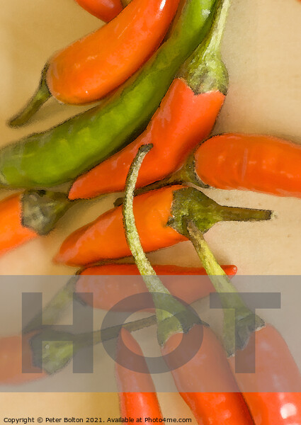 Kitchen Poster #1 - Chillies. Picture Board by Peter Bolton