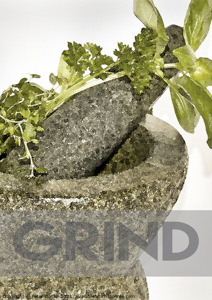 Kitchen Poster #3 - Grind  Picture Board by Peter Bolton
