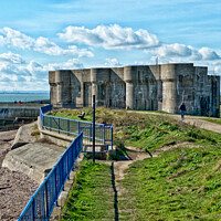 Buy canvas prints of The 1899 Heavy Quick Firing Battery at The Garrison, Shoeburyness, Essex, UK. by Peter Bolton